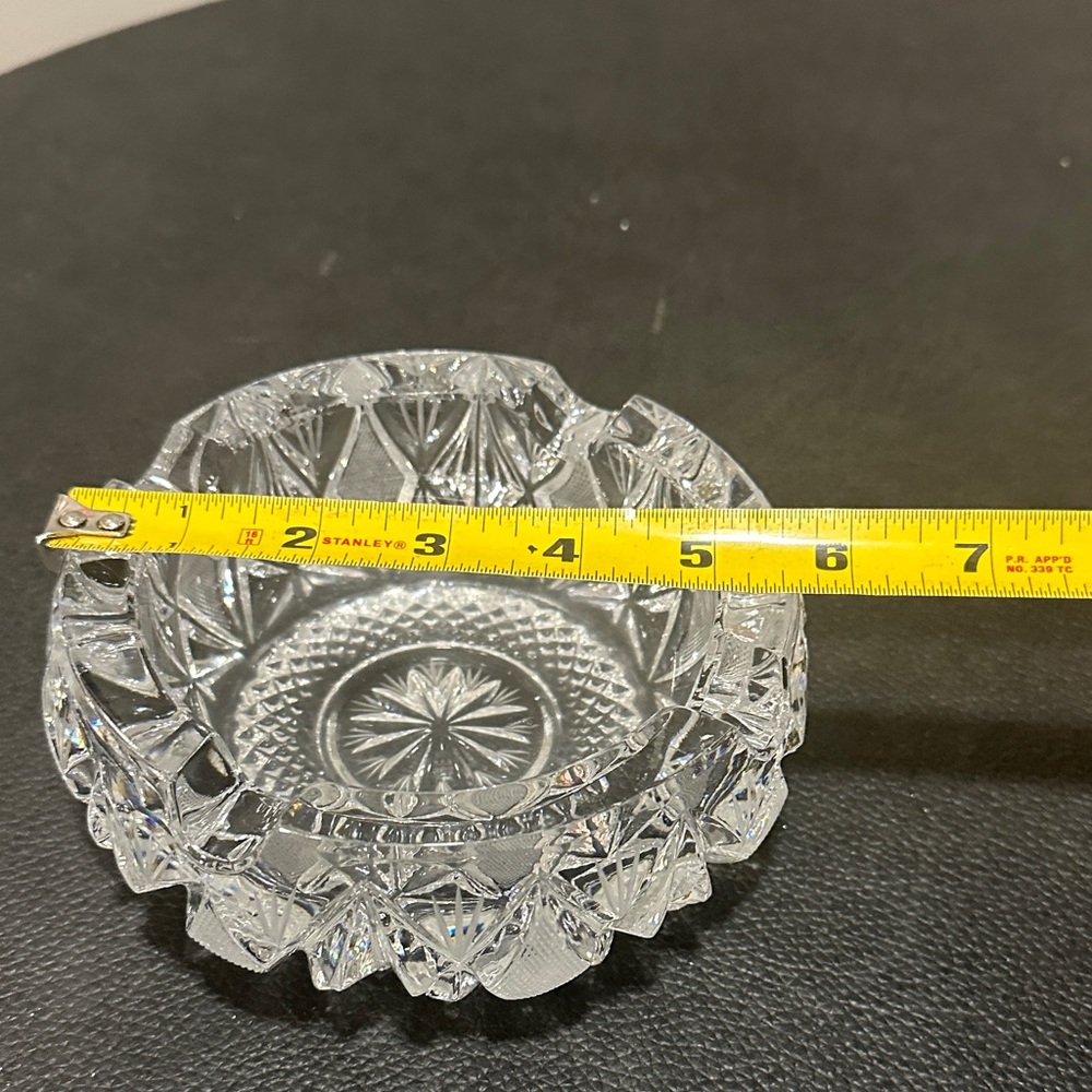Elegant Crystal Cut Ashtray.